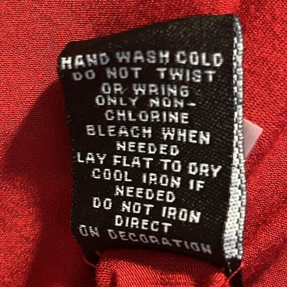 Grace Sweater Womens Large Red Ruffle Long cinched sleeve Spandex Rayon soft - Picture 9 of 9